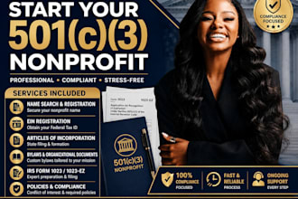 provide end to end 501c3 nonprofit formation and irs tax exemption