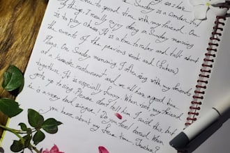 handwrite anything in beautiful cursive or plain writing