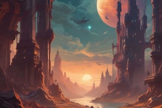 design a sci fi fantasy book cover design that sells