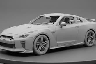 design realistic 3d car models, 3d vehicle design, 3d truck model, low poly car