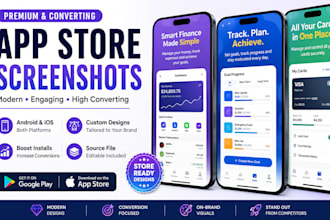 design custom app screenshot for android or ios on  google playstore app store