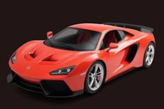 create 3d car model, realistic vehicle design, car rendering, game ready asset