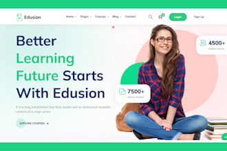 design lms website education website tutor lms online course site