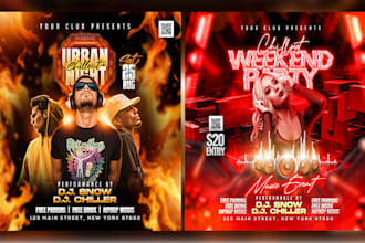 music, bar, dj, club, event, party flyers and posters