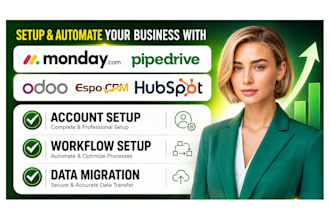 setup monday pipedrive hubspot espocrm odoo