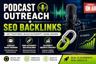 do podcast guest outreach and build high authority podcast  backlinks for seo