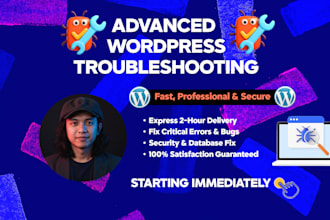 fix wordpress errors, elementor issues, and wp technical bugs