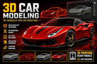 3d car modeling 3d car model 3d printing vehicle model stl cad designs render