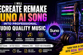 recreate remake your suno ai song into professional studio quality music