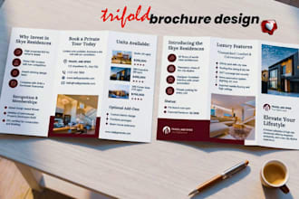 design a professional trifold brochure,  and acompany profile
