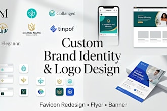 stunning custom brand identity, logo and favicon redesign, flyer banner design
