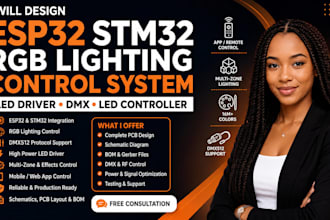 design esp32 stm32 rgb lighting control system led driver pcb dmx ledcontroller
