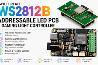 create ws2812b addressable led pcb and gaming light controller