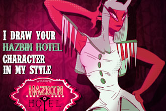 draw hazbin hotel fanart or original character for you, in my style