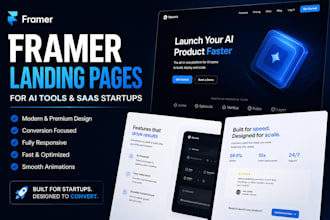 build framer landing page, framer animation, framer saas for ai tool or saas