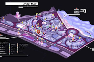 design a custom vector event map for festivals, venues, and conferences