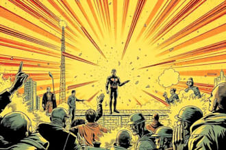 draw a vintage cartoon comic book poster portrait