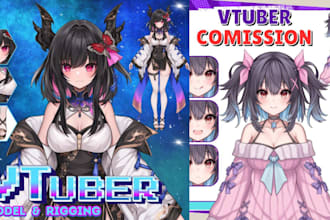 rig live 2d vtuber model live2d rigging anime vtuber commission for vtube studio