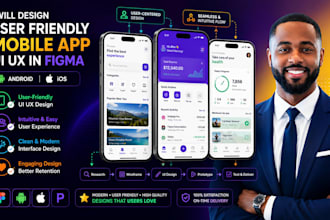 design user friendly mobile app UI UX in figma for android ios app design
