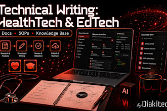 write technical documentation for healthtech and edtech