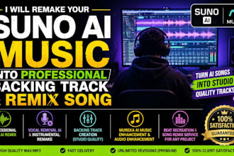 remake your suno ai music into professional backing track and remix song