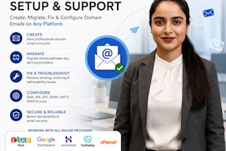 create migrate and fix domain emails