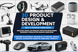 3d product design industrial consumer electronic smart device mvp or manufacture