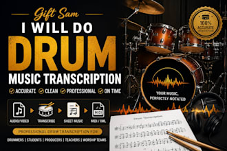 do drum music transcription for you