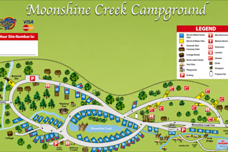 design a custom campground map, rv park site plan, and vector layout