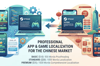 provide professional chinese localization and lqa testing for your game or app