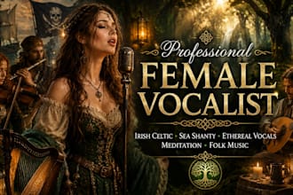sing irish celtic, etheareal vocal, sea shanty, vocal ,medication music, folk