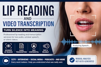 lip reading, video transcription, speech to text, photo retouching, lip syncing