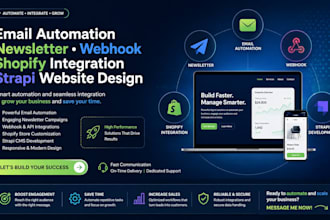 do email automation newsletter webhook shopify integration strapi website design