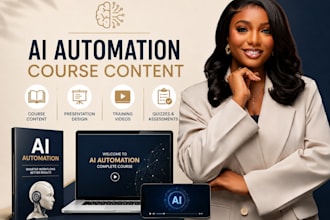 create ai automation ebook online course content,training video course ai video