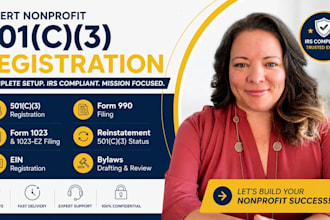 do nonprofit registration, reinstate 501c3, file form 1023 and 990 for startups