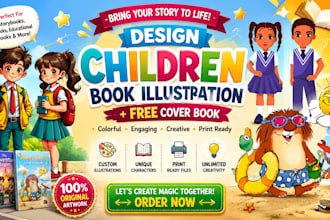 design children book illustration free cover book, kids book