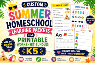 create summer homeschool learning packets and printable worksheet bundles k5