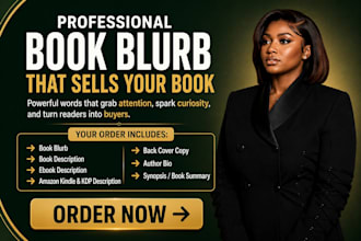 write a bestselling book blurb description that hooks readers boosts amazon KDP