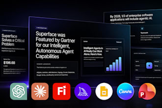 design an ai assembled pitch deck or b2b deck, finished by designer