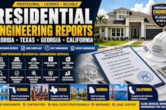 florida tx ga california residential engineering reports