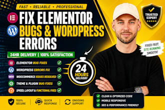 fix elementor bugs, wordpress errors, woocommerce fix, wordpress bug in 24 hrs