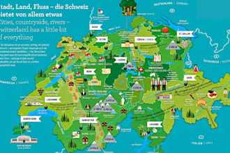 design custom tourist map, travel map and vector map illustration