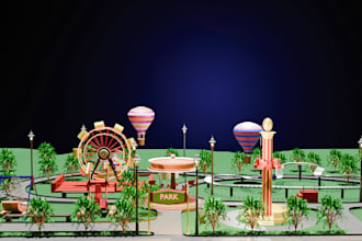 do 3d landscape design, event, festival, playground, resorts, 3d play park