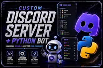 build a custom python discord bot and server setup, new or existing
