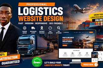 design a modern logistics, trucking, cargo, and transport website
