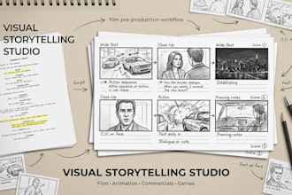draw action storyboard sequences for games and animation