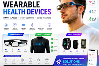 design wearable health devices, smart glasses, clothing and esp32