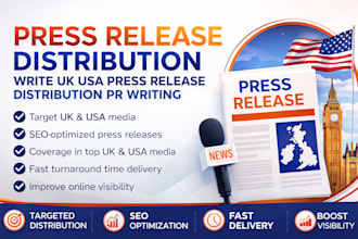 press release distribution write UK USA press release distribution PR writing