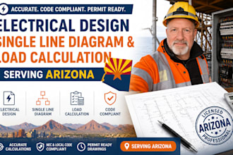deliver electrical design ,single line diagram and load calculation in arizona