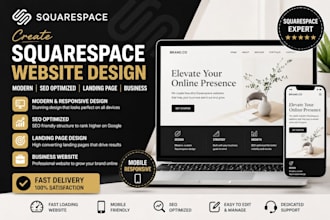 create squarespace website design modern seo landing page business